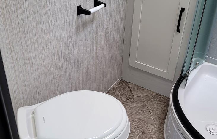 No need to use that bath house at the campgrounds, have your own privacy in your onboard bathroom.