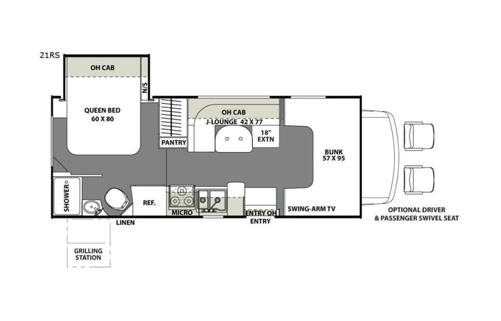Representative floor plan provided by a trusted RVshare partner.