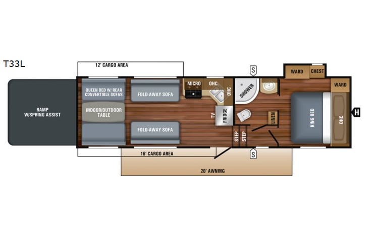Representative floor plan provided by a trusted RVshare partner.