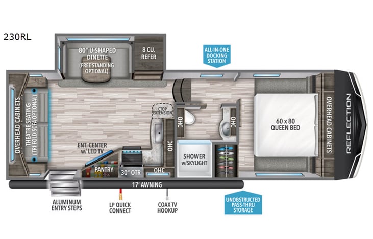 Representative floor plan provided by a trusted RVshare partner.
