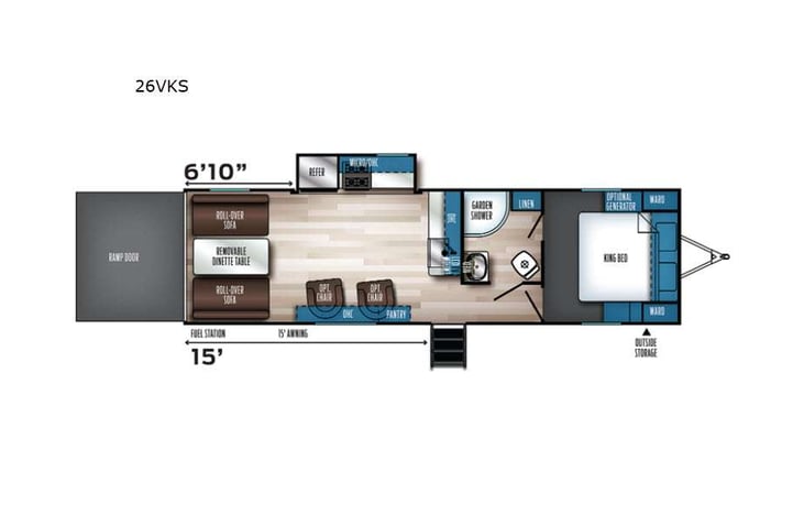 Representative floor plan provided by a trusted RVshare partner.