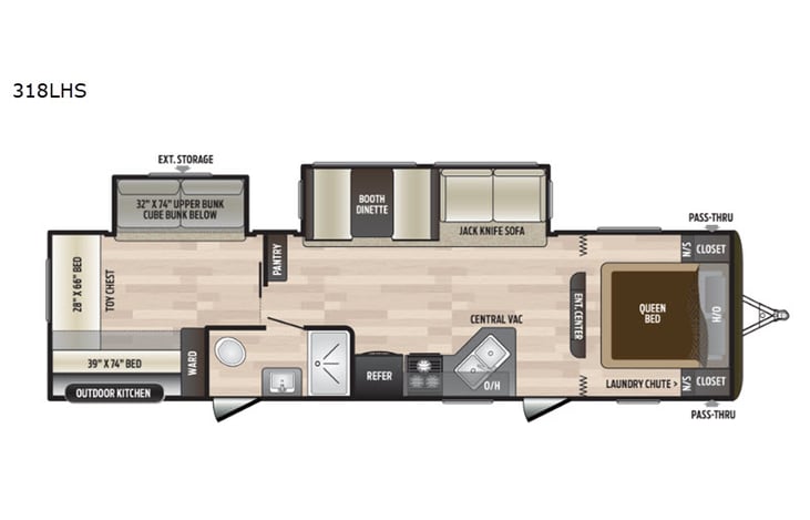Representative floor plan provided by a trusted RVshare partner.