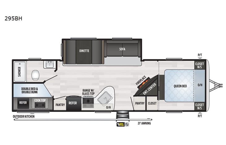 Representative floor plan provided by a trusted RVshare partner.