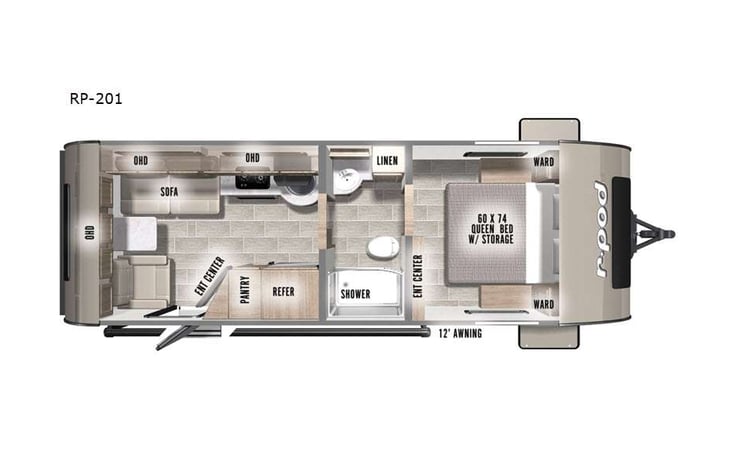 Representative floor plan provided by a trusted RVshare partner.