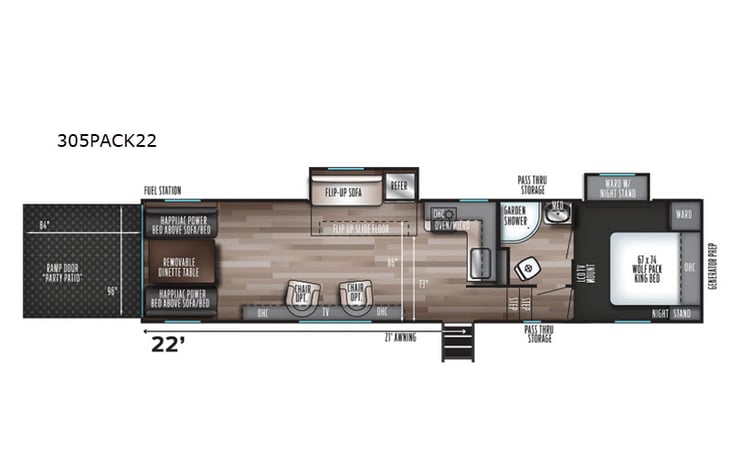 Representative floor plan provided by a trusted RVshare partner.