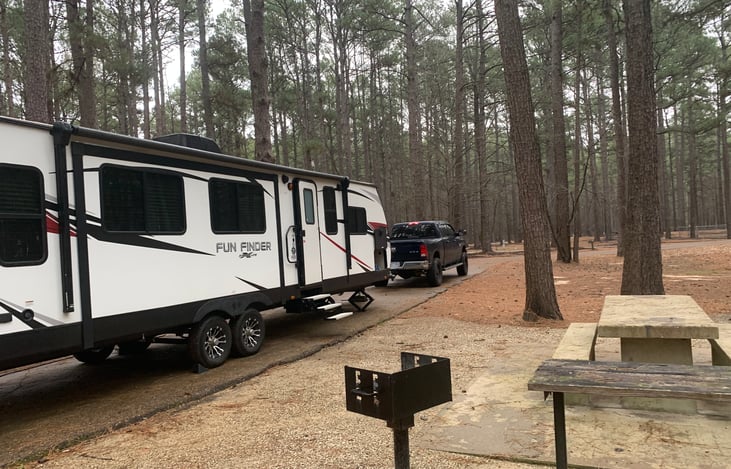 camping amongst the Arkansas pines.