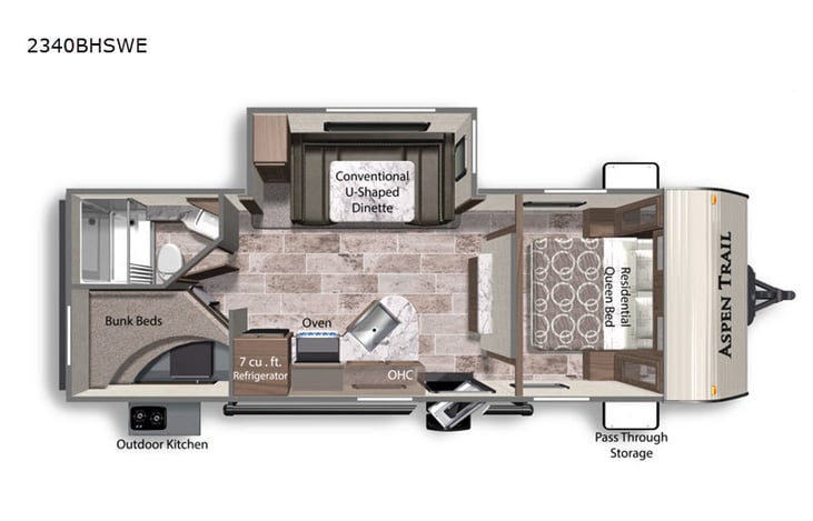 Representative floor plan provided by a trusted RVshare partner.