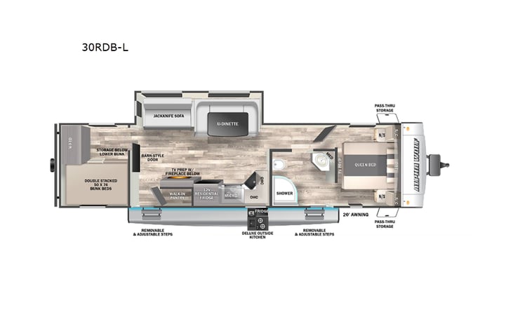 Representative floor plan provided by a trusted RVshare partner.