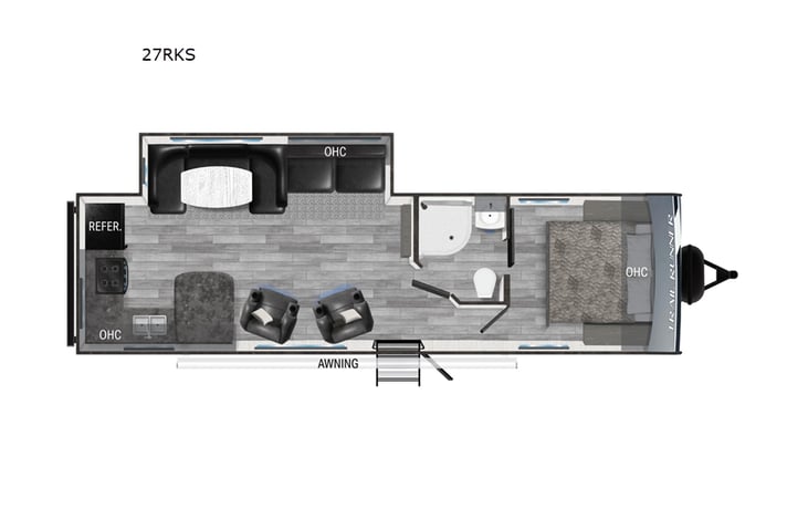 Representative floor plan provided by a trusted RVshare partner.
