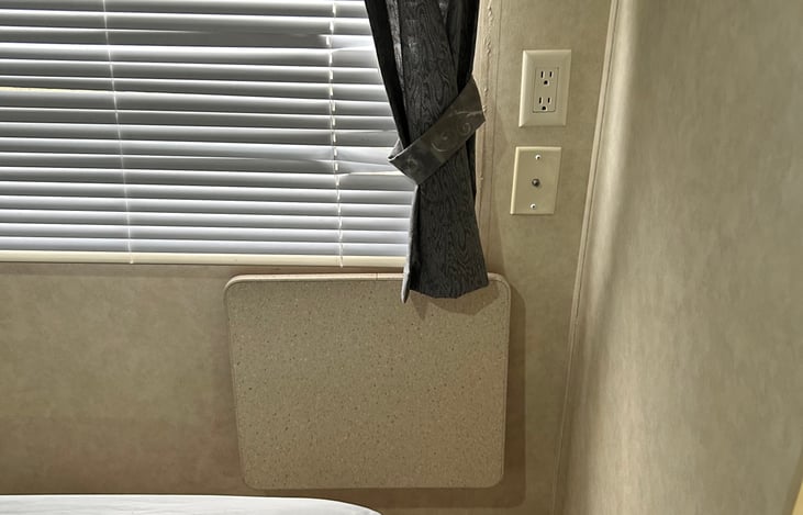 Additional cable hook up and table in master bedroom