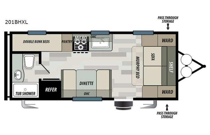 Representative floor plan provided by a trusted RVshare partner.