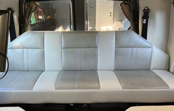 Rear seat in upright position