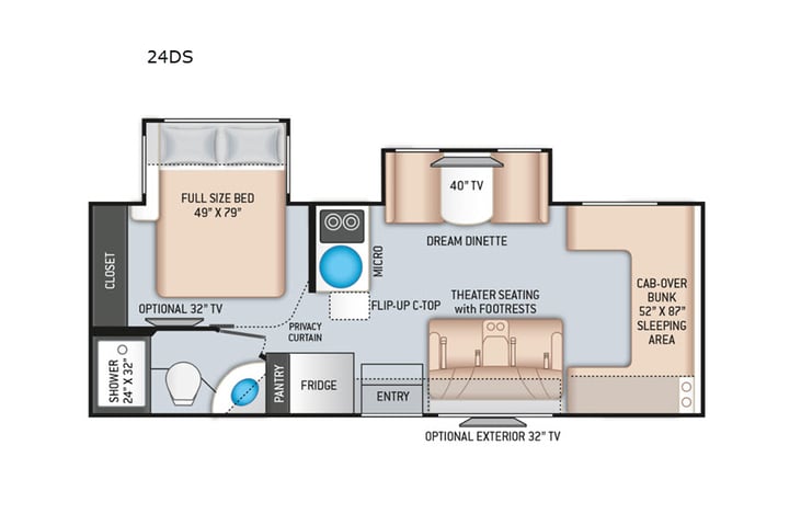 Representative floor plan provided by a trusted RVshare partner.