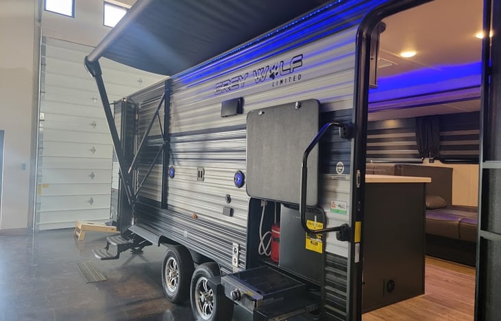 Outdoor kitchen and both doors