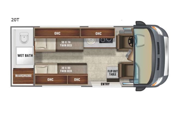 Representative floor plan provided by a trusted RVshare partner.