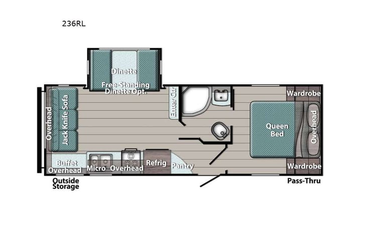 Representative floor plan provided by a trusted RVshare partner.