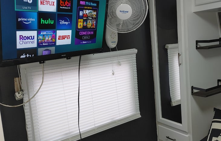 Bedroom TV an fan