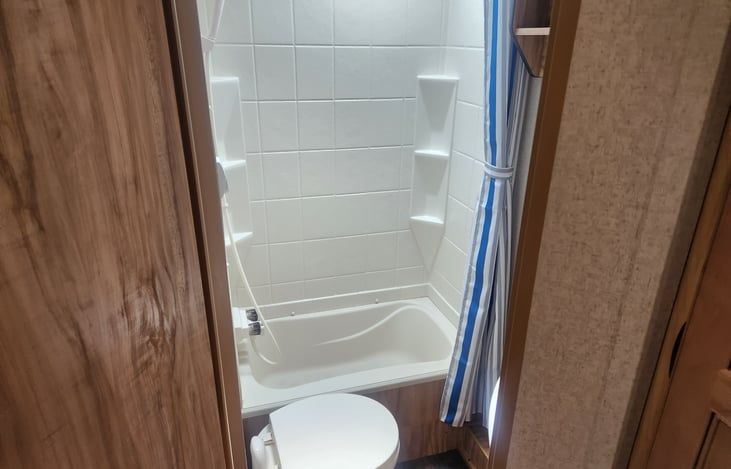 Tub shower and Toilet