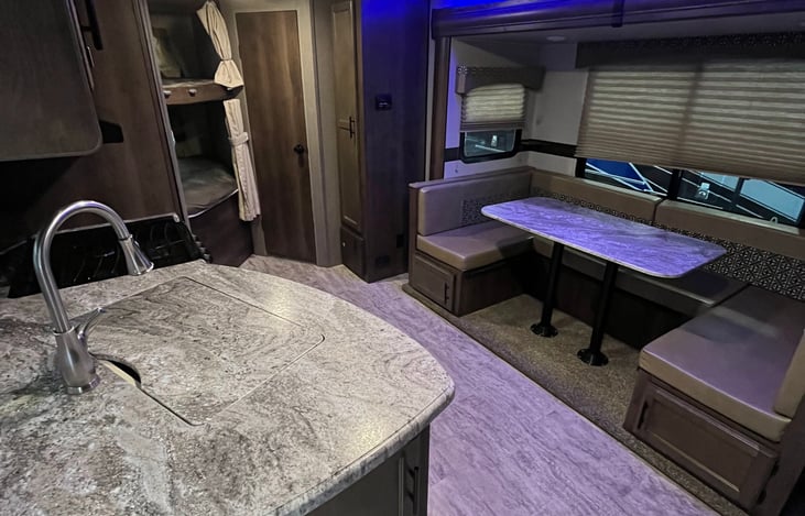 slide out is out showing large space with pantry