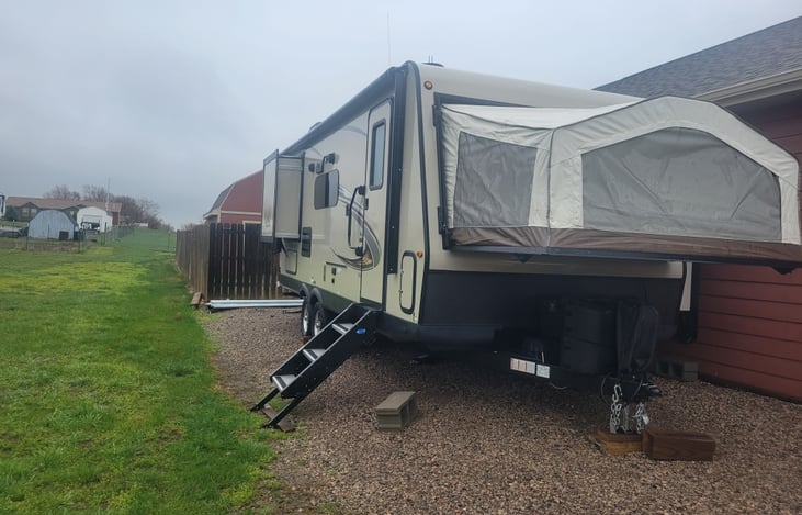 Side view. Showing the slide out in the back.