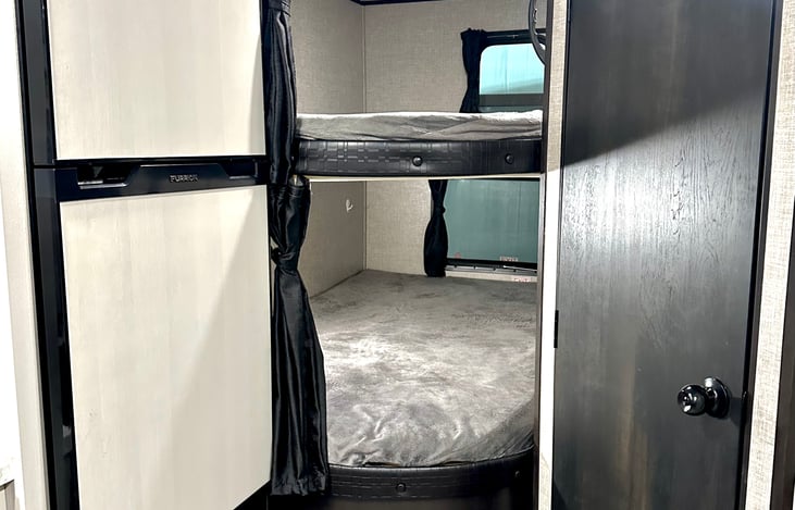 Two double bunk beds. Sleeps 4.