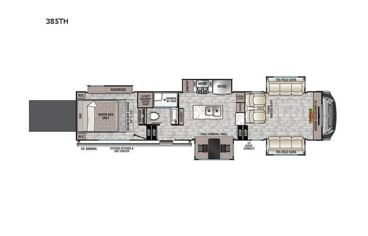 Representative floor plan provided by a trusted RVshare partner.