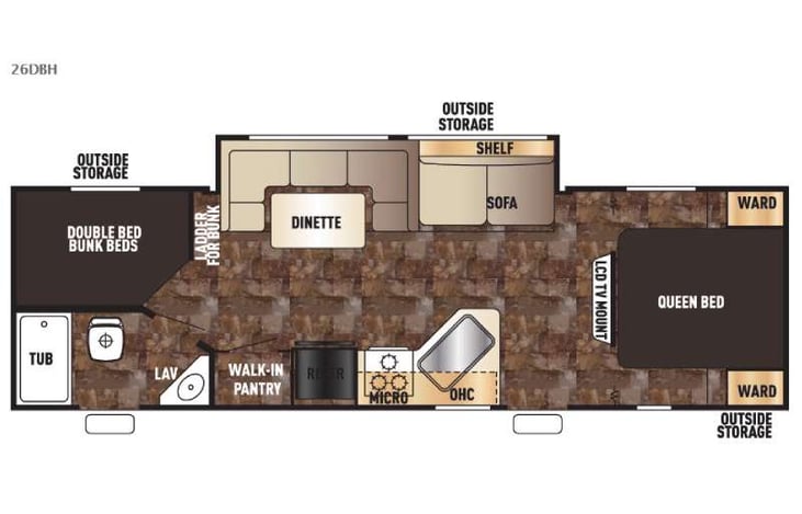 Representative floor plan provided by a trusted RVshare partner.