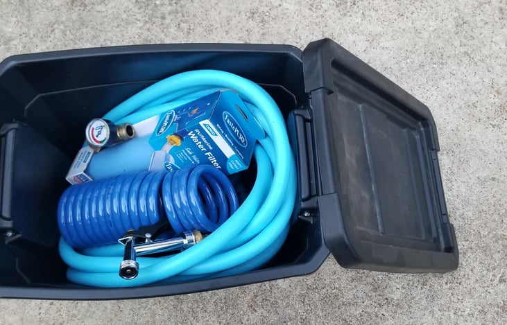 Water Hookup and Spray Nozzle