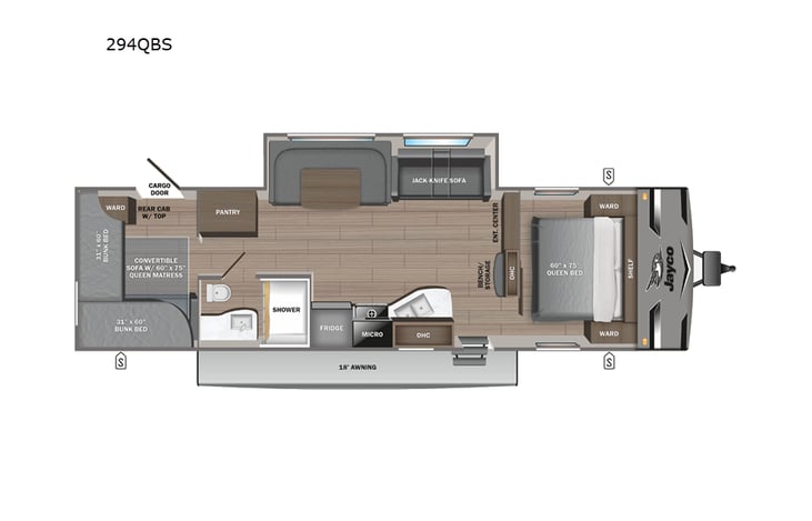 Representative floor plan provided by a trusted RVshare partner.