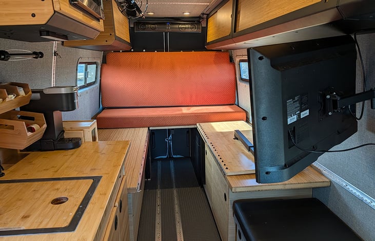 Couch configuration facing TV