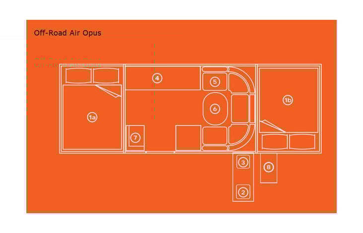 Representative floor plan provided by a trusted RVshare partner.