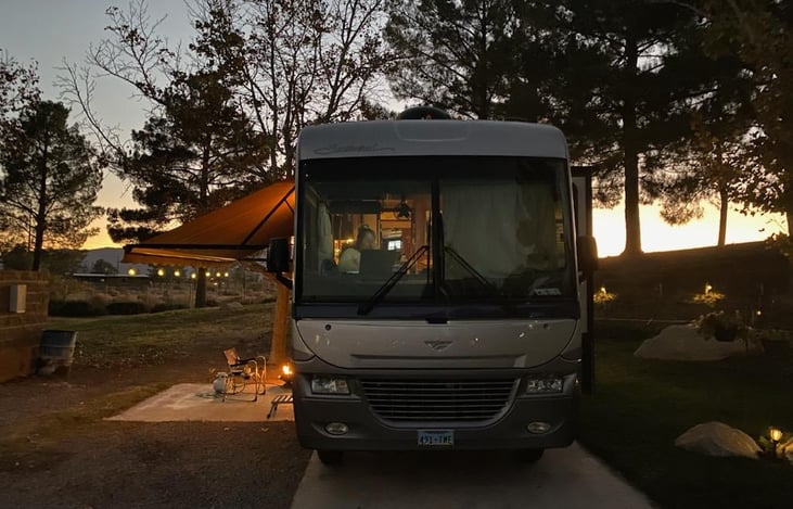 Catch a colorful sunset from any angle in this RV!
