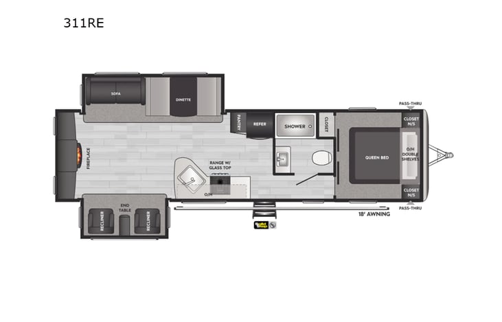 Representative floor plan provided by a trusted RVshare partner.