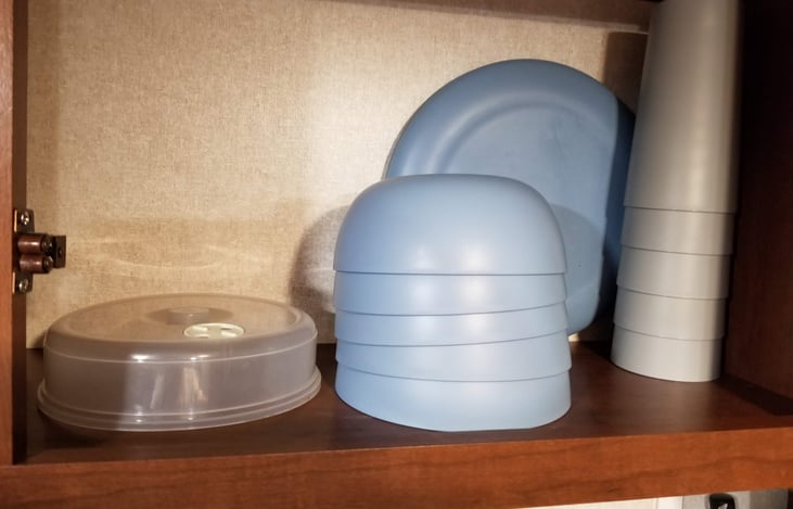 Microwave plates, bowls and drinking tumblers and plate cover