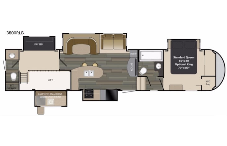 Representative floor plan provided by a trusted RVshare partner.