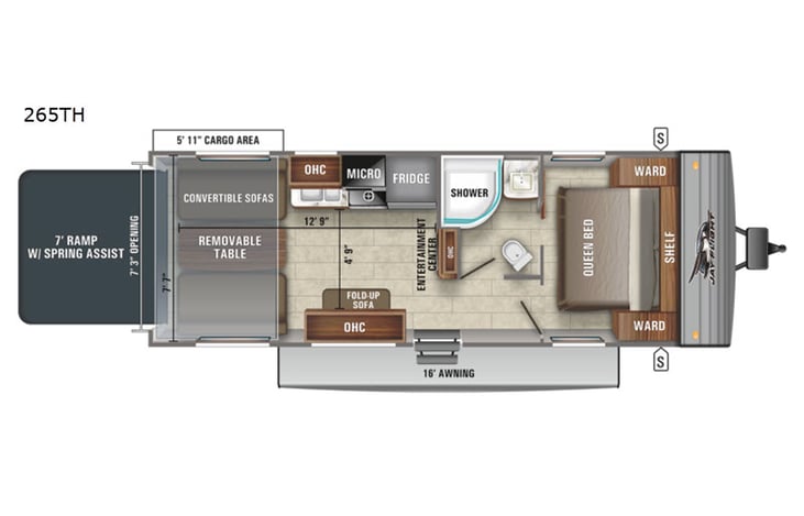 Representative floor plan provided by a trusted RVshare partner.