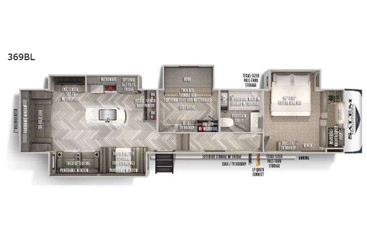 Representative floor plan provided by a trusted RVshare partner.