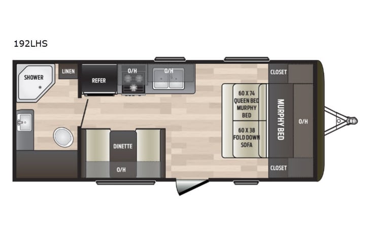 Representative floor plan provided by a trusted RVshare partner.