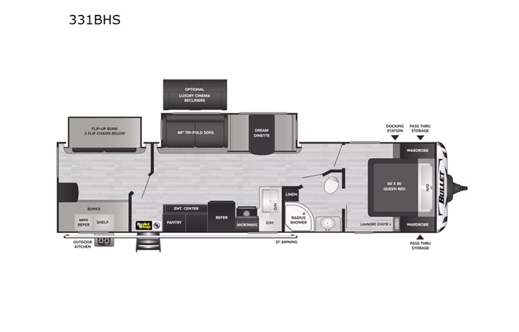 Representative floor plan provided by a trusted RVshare partner.