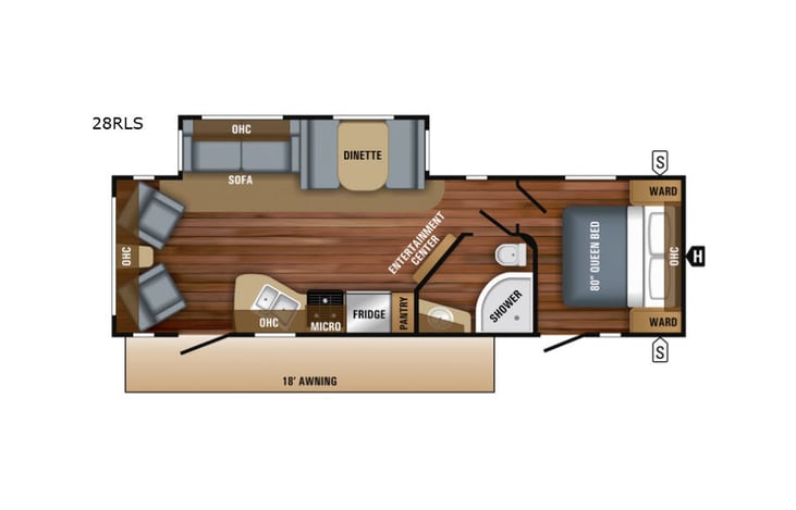 Representative floor plan provided by a trusted RVshare partner.