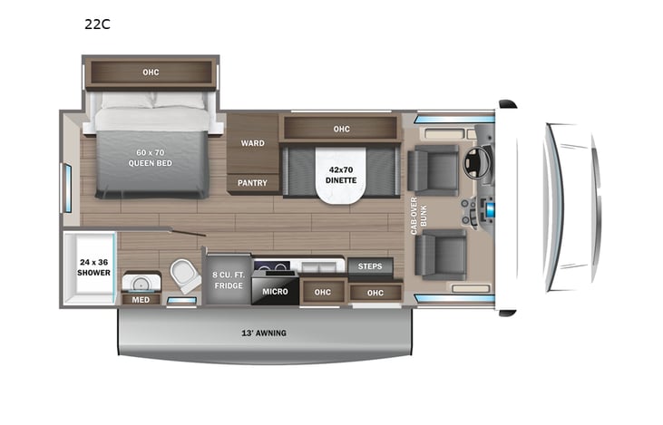 Representative floor plan provided by a trusted RVshare partner.