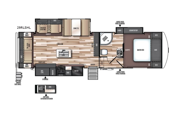 Representative floor plan provided by a trusted RVshare partner.