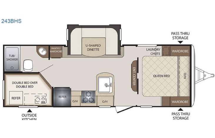 Representative floor plan provided by a trusted RVshare partner.