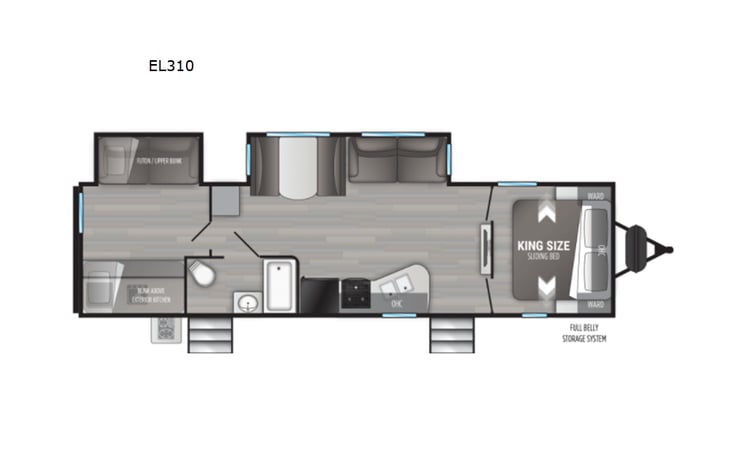 Representative floor plan provided by a trusted RVshare partner.