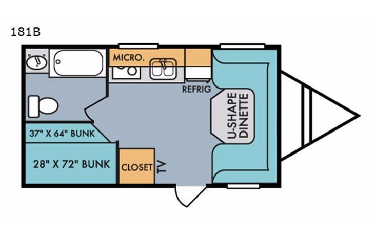 Representative floor plan provided by a trusted RVshare partner.