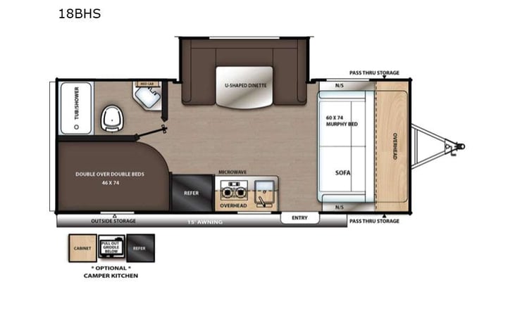 Representative floor plan provided by a trusted RVshare partner.