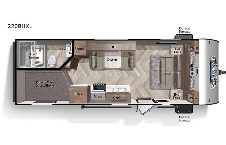 Representative floor plan provided by a trusted RVshare partner.