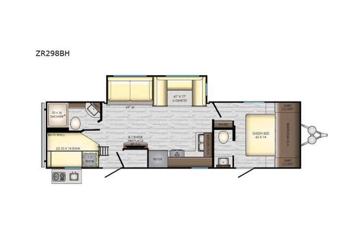 Representative floor plan provided by a trusted RVshare partner.