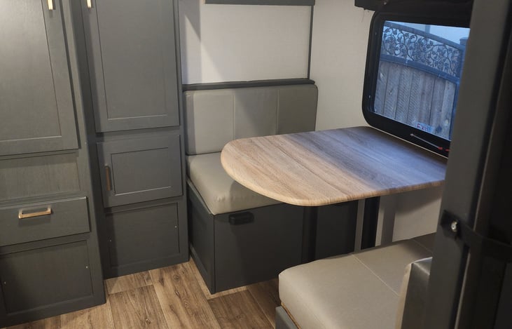 Second Bedroom - convertable dinning table and bunk overhead.