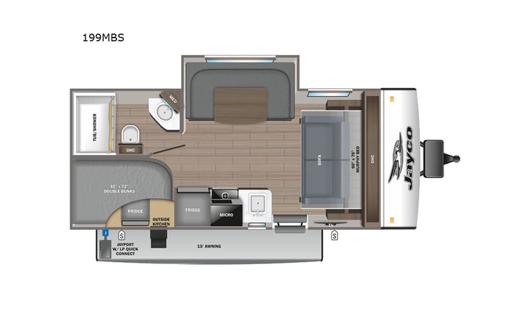 Representative floor plan provided by a trusted RVshare partner.